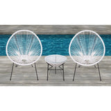 Outdoor Conversation Set With Ergonomic Lounge Chairs And Tempered Glass Table