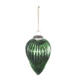 Tear Drop Ornament, Glass Decorative Hanging Christmas Tree Ornaments For Holiday Party Decorations (Set of 6) - Green