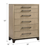 6 Drawer Chest With Smooth Glides - Brown