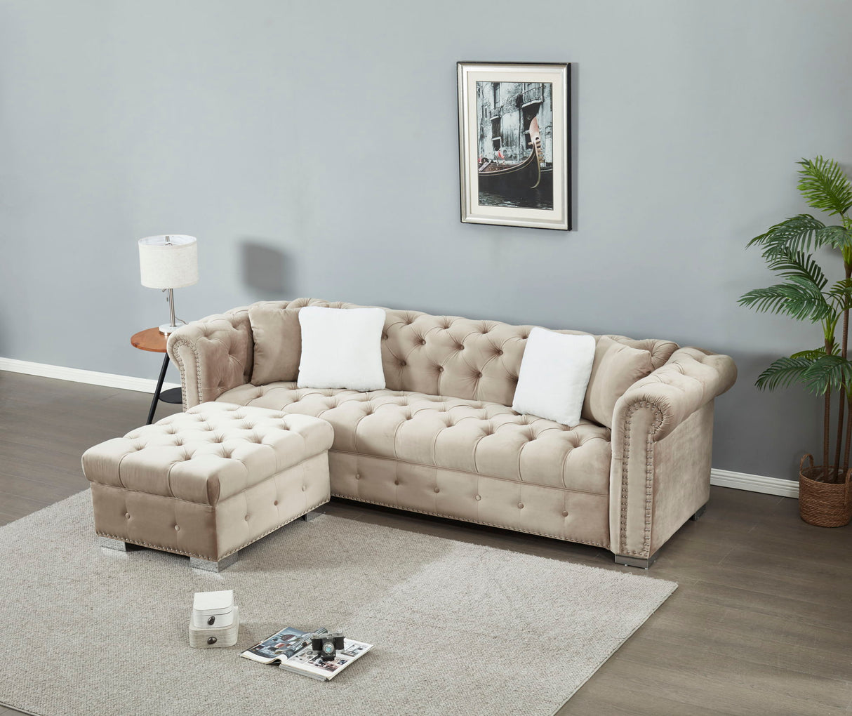 4 Seater Oversized L Shaped Reversible Sectional Sofa