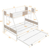 Modern Metal Bunk Bed With Side Ladders And Guardrail