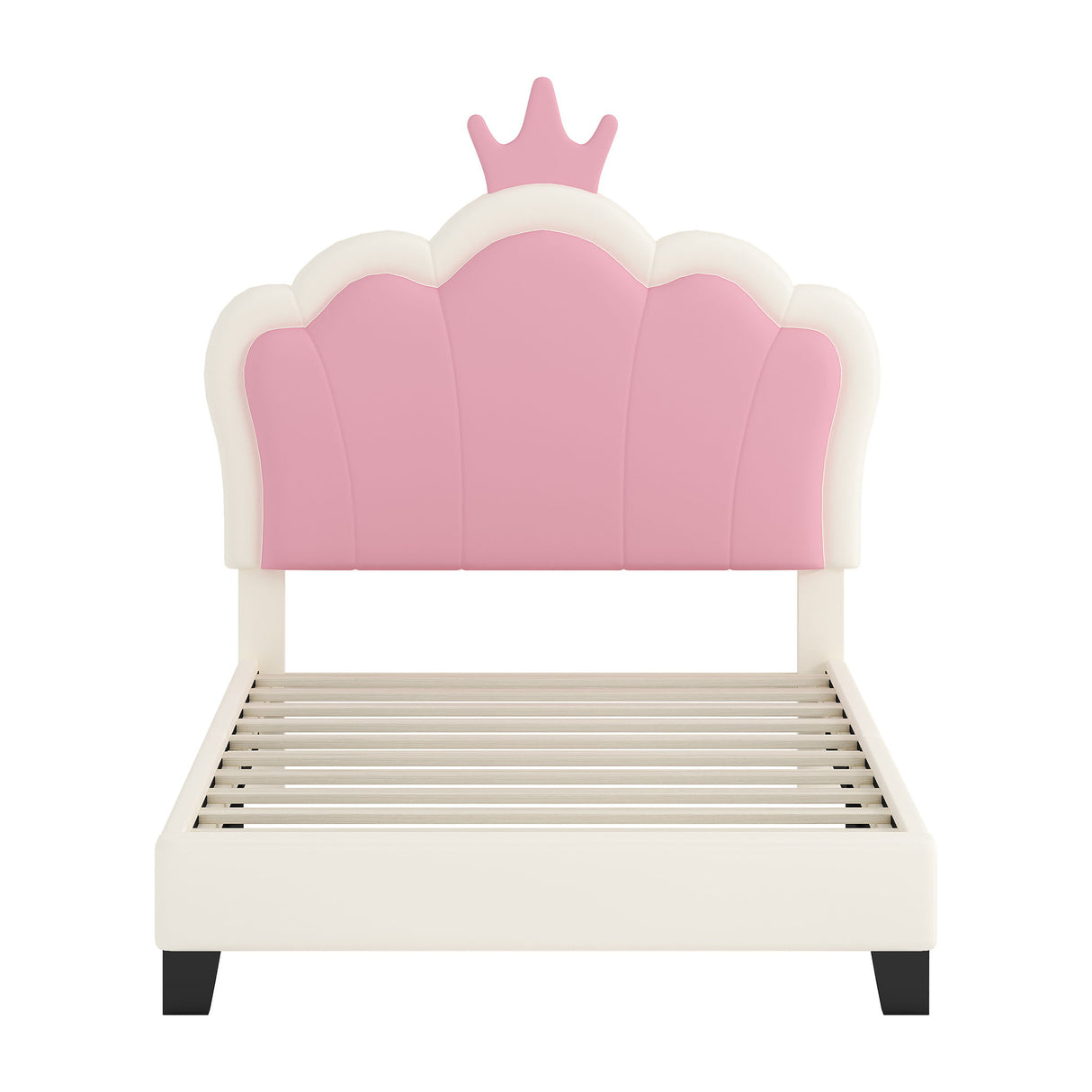 Upholstered Princess Platform Bed With Crown Headboard