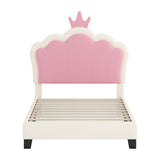 Upholstered Princess Platform Bed With Crown Headboard