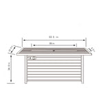54" Propane Gas Fire Pit Table, 50000 Btu Rectangular Steel Fire Pit With Imitation Wood Grain For Outside Patio Deck Garden Courtyard - Light Beige