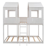 Bunk Bed With Roof, Window, Guardrail, Ladder