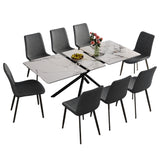 Modern Expandable Dining Table With Retractable Leaf With Chairs
