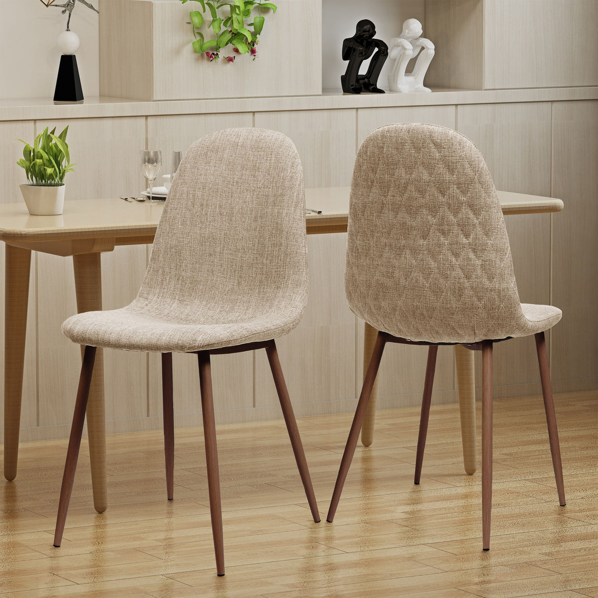 Elegant Dining Chair Set With Fabric