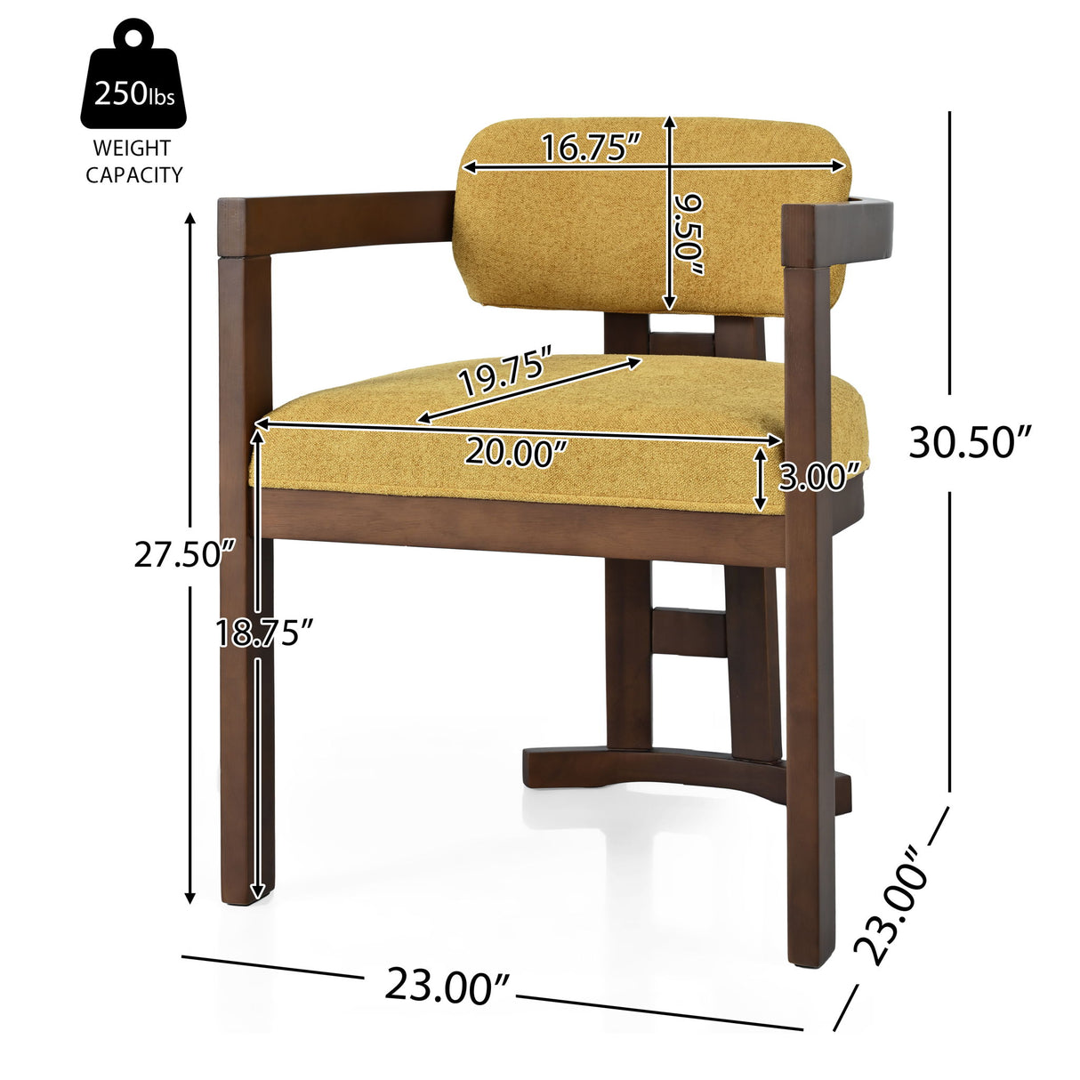 Stylish Indoor Upholstered Wood Dining Chair (Set of 2)