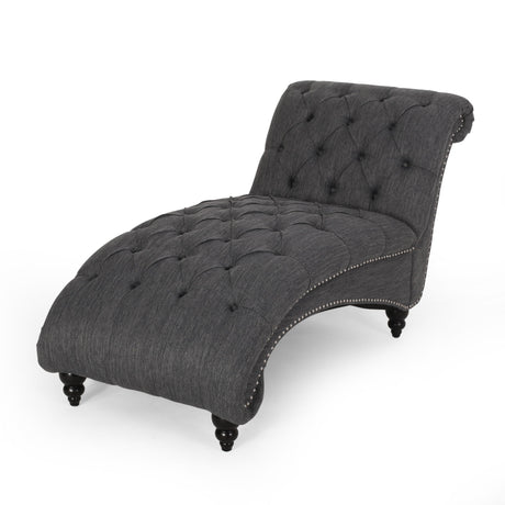 Chaise Lounge With Button Tufted Diamon Stitch
