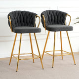 Modern Design High Stool With Plated Legs (Set of 2)
