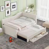 Upholstered Daybed With Trundle And 3 Drawers
