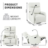 Rocking Recliner Chair, 360 Degree Swivel Nursery Rocking Chair, Glider Chair, Modern Small Rocking Swivel Recliner Chair For Bedroom, Living Room Chair Home Theater Seat, Phone Holder - Light Gray