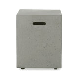 Modern Tank Holder Side Table With Smooth Concrete Surface