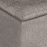 Rockwood - Upholstered Cube Storage Ottoman With Tray