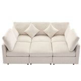 Sectional Sofa Modular U-Shaped With Ottoman & USB Ports