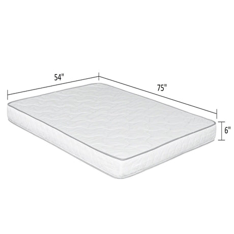 Reversible 6" Full Size Mattress In A Box Pressure Relief And Cooling Technology - White