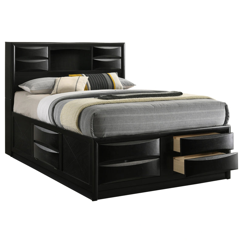 Briana Bookcase Platform Storage Bed