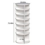 6 Tier Spinning Shoe Rack, Free Standing, 360° Revolving Shoe Organizer - White