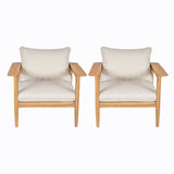 Terassi - Outdoor Lounge Chair (Set of 2) With Cushions - Beige / Light Teak