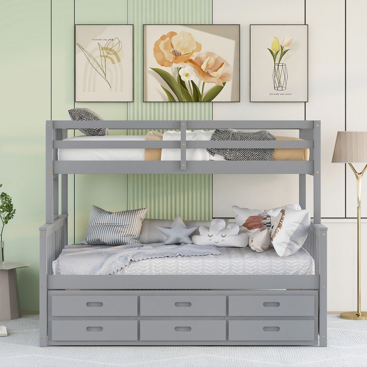 Bunk Bed With Twin Size Trundle And Drawers