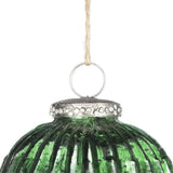 Tear Drop Ornament, Glass Decorative Hanging Christmas Tree Ornaments For Holiday Party Decorations (Set of 6) - Green