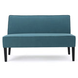 Contemporary Loveseat With Upholstered Fabric And Birch Wood Legs