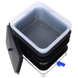 Durable Worm Farm Composting Bin With 4 Tray System For Food Waste Recycling Plastic - Black