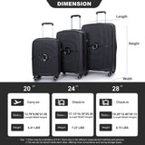 Expandable Hardshell Suitcase Double Spinner Wheels Luggage Sets