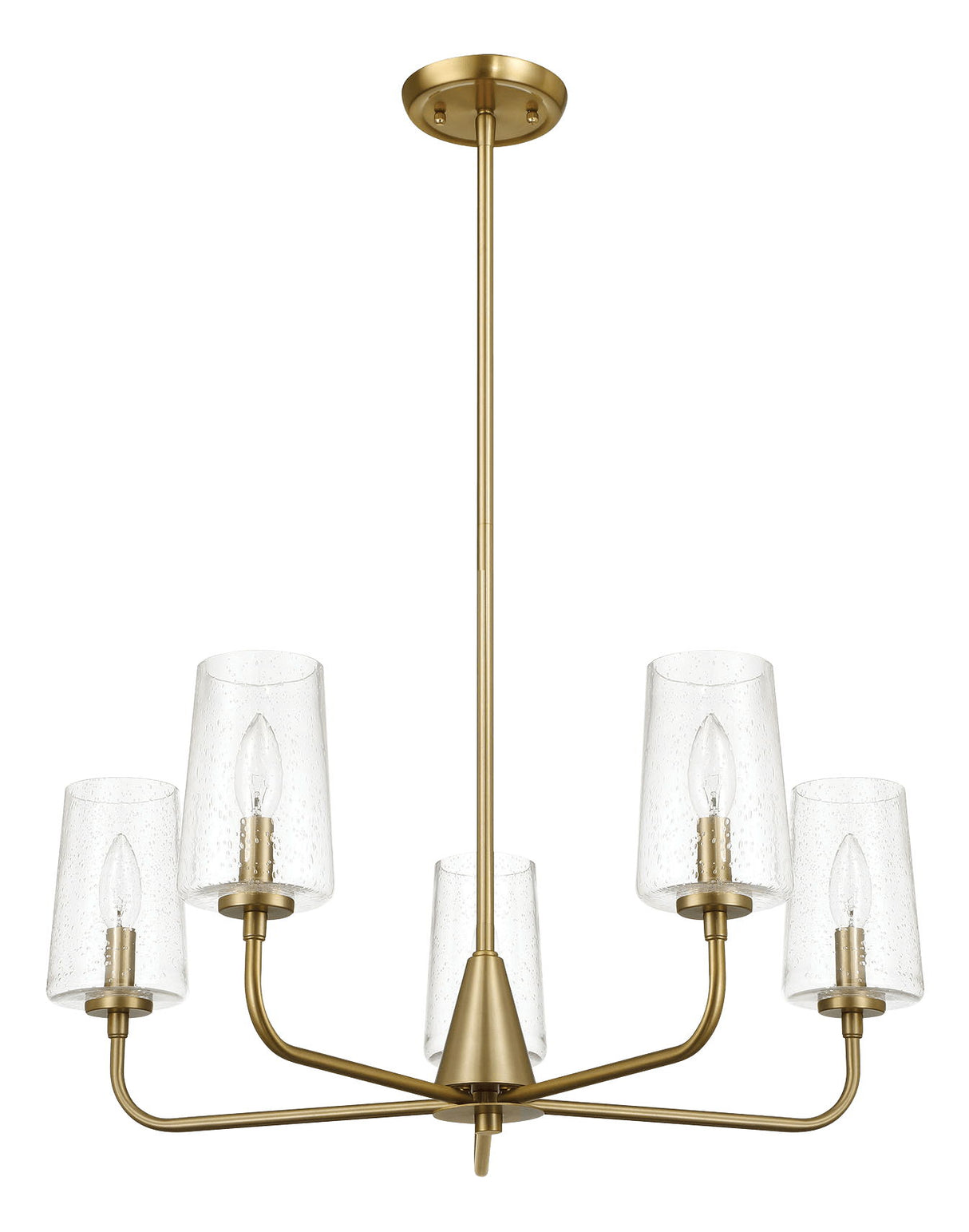 Dazzle - 5 Lights Chandelier With Clear Seeded Satin - Antique Brass / Clear / Gold