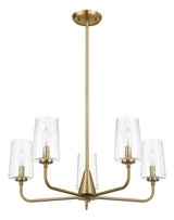 Dazzle - 5 Lights Chandelier With Clear Seeded Satin - Antique Brass / Clear / Gold
