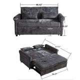 Loveseat Sofa Bed, Pull - Out Couch Sleeper & 2 Pillows