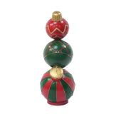 Classic Stacked Christmas Ball Decoration With Durable Construction - Red