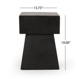 Outdoor Side Table, Patio End Table - Black