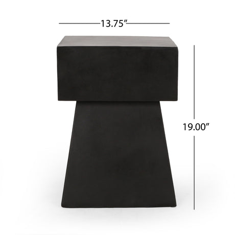 Outdoor Side Table, Patio End Table - Black
