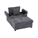Modern Oversized Chair With Ottoman, Cupholders And USB Charging Ports