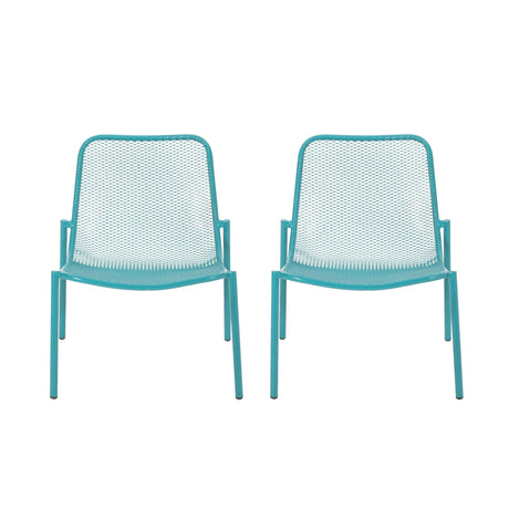 Outdoor Iron Chair With Mesh Design