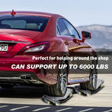 Heavy Duty Car Dolly Set, 6000Lbs Capacity, Metal Construction - Gray