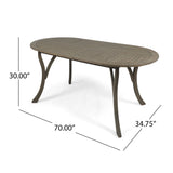 Outdoor Table With Smooth Lines, Slat Top
