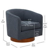 Miramar - Swivel Barrel Chair With Wooden Base