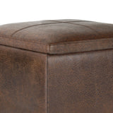 Rockwood - Upholstered Cube Storage Ottoman With Tray