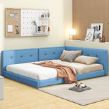Modern Upholstered Platform Bed With USB Ports And LED Belt