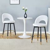 Upholstered Rotatable Bar Chair With Metal Legs For Dining Room