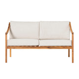 Modern Curved Arm Upholstered Outdoor Loveseat
