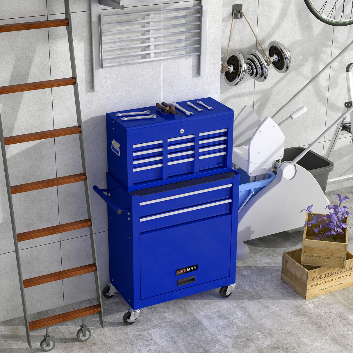High Capacity Rolling Tool Chest With Wheels And Drawers, Storage Cabinet