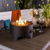15" Propane Tabletop Gas Fire, 40000 Btu Round Steel Fire Pit For Outdoor Living Room Garden Balcony - Black
