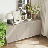 Buffet Cabinet With 4 Doors, Storage Sideboard For Living Room, Dining Room - Champagne