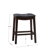 Saddle Counter Stool With Antique Bronze Detailing And High Density Foam - Navy