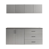 Astro Series - Garage Cabinet Set C With Soft Closing Drawers - Metallic Gray