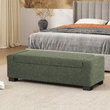 Textured Fabric Ottoman Bench With Hinged Lid