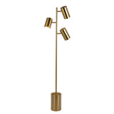Harmony - Floor Lamp With Rotary Switch Triple Spots Block Base - Gold